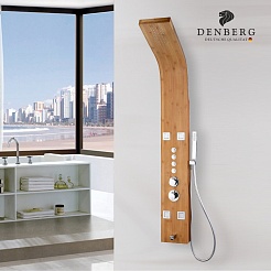 Denberg Душевая панель LT-202 с термостатом светлое дерево – фотография-2